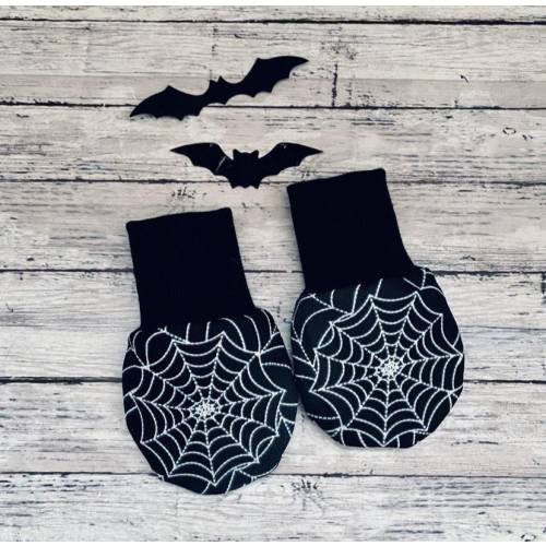 Gothic Cobwebs Baby Mitts Goth Little Ghouls Creatures