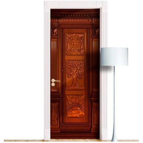 Wooden Fantasy Wardrobe Door Mural. 1 Piece Sticker, Decal. Wrap, Cover. Peel and Stick, Self-Adhesive, Removable (30"x80")