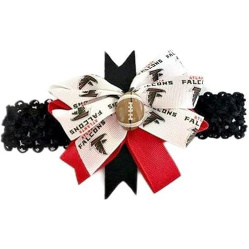 Falcons Baby Girl Boutique Bow Crocheted Headband- Fits newborn- adult