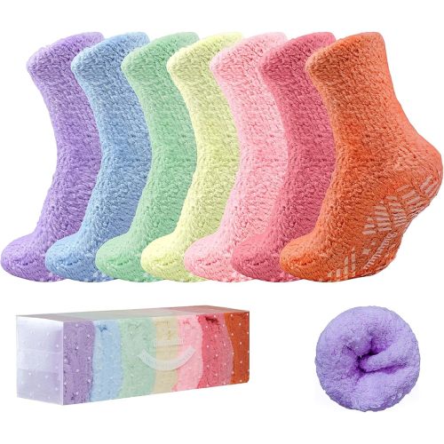 Fuzzy Socks for Women with Grips Plush Fuzzy Socks Sleep Cozy socks Sleep Socks Winter Soft Fluffy Socks