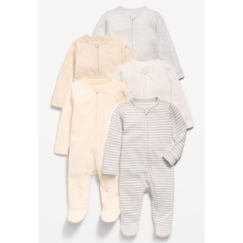 2-Way-Zip Sleep & Play Footed One-Piece 5-Pack for Baby
