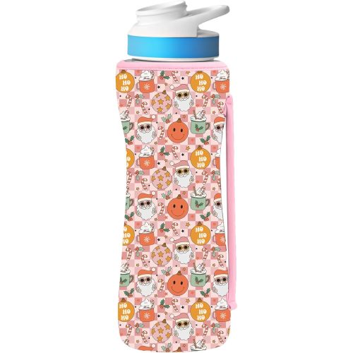 22oz Christmas Sleeve Compatible With Cirkul Water Bottle for Plastic And Stainless Steel Bottles 22oz Neoprene Sweat-Wicking Material Insulated Cover Designed With Handles (Christmas)