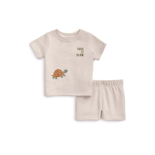Garanimals Baby Short Sleeve French Terry T-Shirt & Shorts Outfit Set, Sizes 0-24 Months