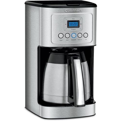 Cuisinart 12-Cup Coffee Maker, Programmable PerfecTemp Thermal Carafe Coffee Machine with 1-4 Cup Setting, Brew Strength Control and Brew Pause, Stainless Steel, DCC-3400NAS, Silver