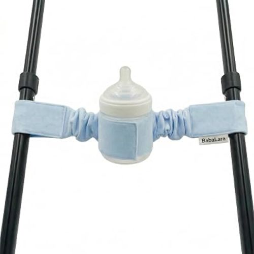 Baby Bottle Strap for Stroller, Car Seat & High Chair, Adjustable Baby Bottle Holder Strap, Soft Cotton Universal Fit for Baby Bottles