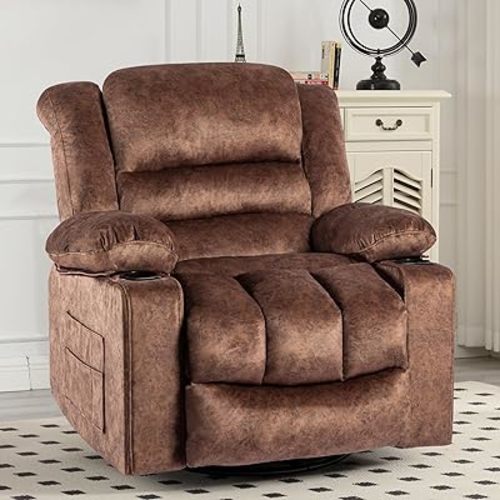 Recliner Chair Rocker Modern Ergonomic Lounge 360 Degree Swivel Single Sofa Seat Living Room Lounge Recliners on Clearance Foam Filling
