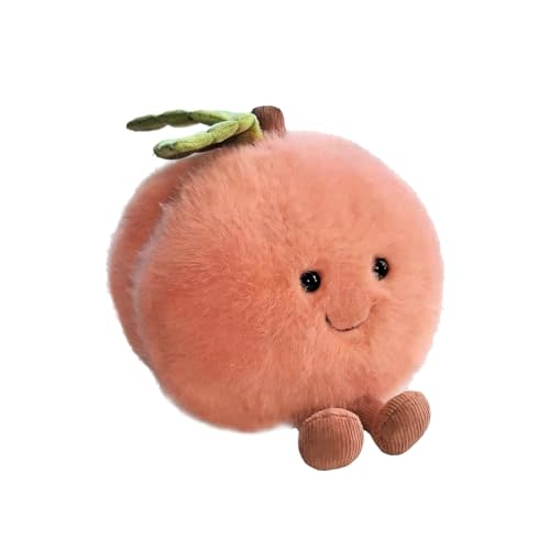 Zaxqerm Peach Plush Toy, 4.7" Funny Fruit Plushies, Peach Stuffed Animals | Funny Fruit Plushies, Soft Food Stuffed Animals, Kawaii Birthday Gifts, Teen Boys