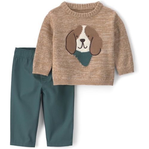 Carter's Baby Boys' 2-piece Pant Set Navy Blue Grey Little Champ Print