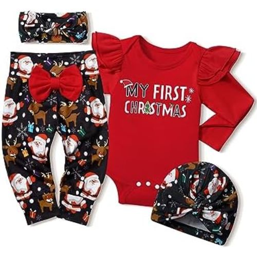Infant Newborn Baby Girl Clothes Baby Girl Outfits For All Seasons Long Sleeve Snap Romper Pant Sets With Headband