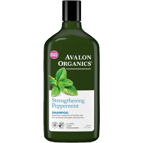Avalon Organics Strengthening Peppermint Shampoo, 11 oz. (Pack of 3)