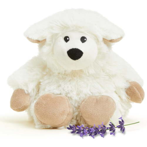 Warmies Junior 9” Sheep Stuffed Animal, Microwavable Heated Plushies and Weighted Soft Plush Toys
