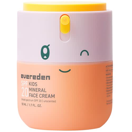 Evereden Kids Face Cream, 1.7 oz. | Fragrance-Free and Kids Face Lotion with SPF 20 | Clean and Non-Toxic Face Moisturizer | Multi-Vitamin Skin Care | FSA Eligible