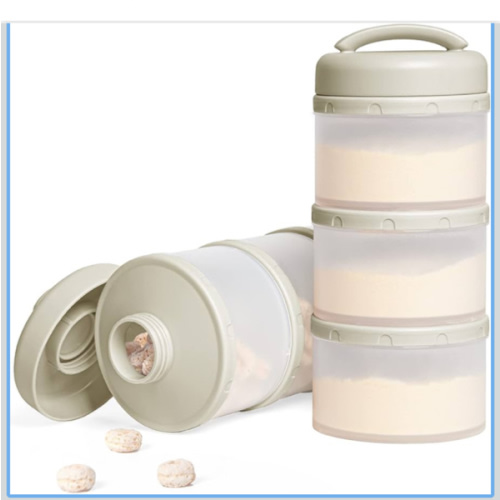 Termichy Stackable Formula Dispenser Portable Milk Powder Container, 2 Pack, Warm Grey