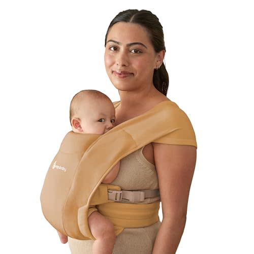 Ergobaby Embrace Newborn Baby Carrier for Infants 0-12 Months | Ergonomic 2-Position Infant Carrier with Head and Neck Support, Hip-Healthy Positioning, Fits 7-25 lbs, Camel