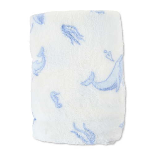 Parent's Choice Blue and White Nautical Plush Baby Blanket