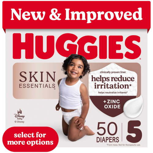 Huggies Skin Essentials, Fragrance Free Baby Diapers Size 5, 50 Count