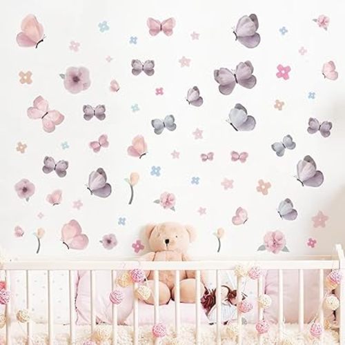 Butterfly Wall Decals Peel and Stick 70 Pcs for Nursery Living Room
