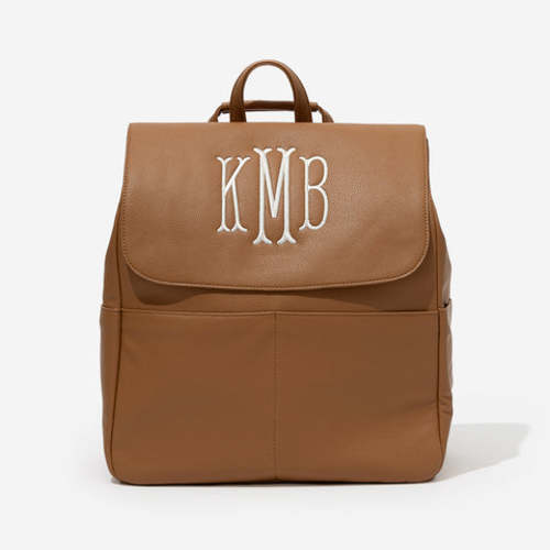 Personalized Diaper Backpack Purse | Caramel