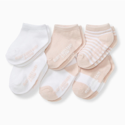 Solid & Stripes Organic Cotton Baby Ankle Socks 6 Pack - Ranunculus – Burt's Bees Baby