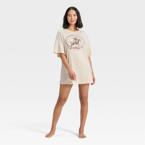 Women's Graphic Oversized T-Shirt Sleep Dress - Wild Fable™