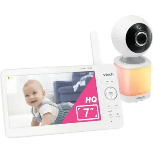 VTech - 7” Digital Video Baby Monitor with Pan-Tilt-Zoom, 600p High-Quality Display, and No WiFi - White