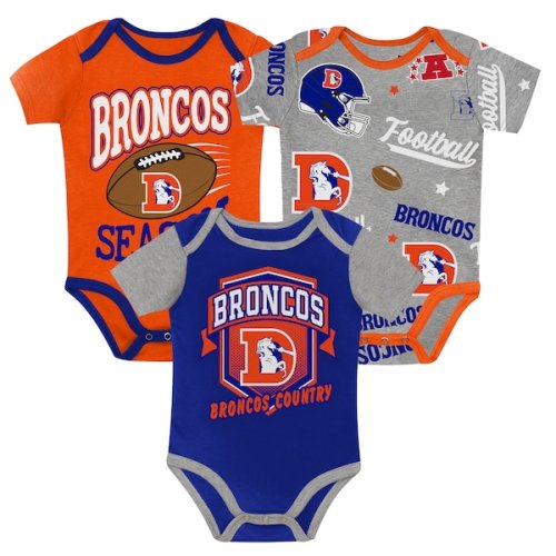 Denver Broncos Outerstuff Newborn First Round Pick Three-Piece Bodysuit Set