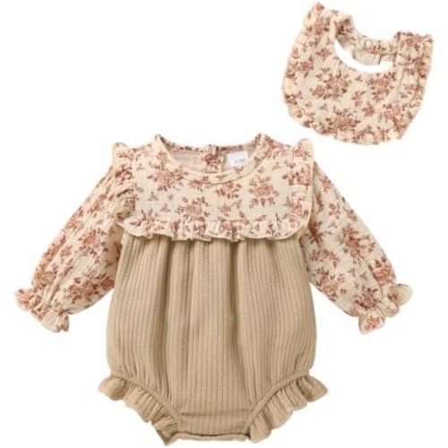 Baby Girl Fall Clothes Long Sleeve Infant Romper Cute Newborn Outfits