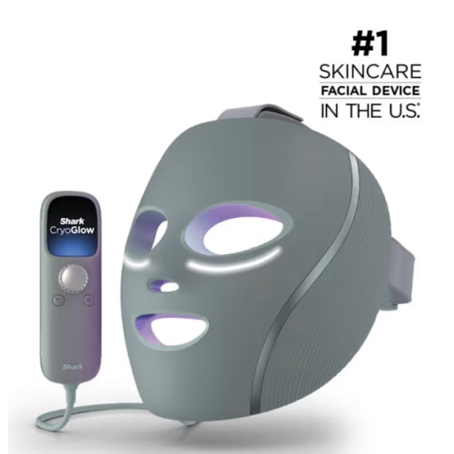 Shark CryoGlow™ LED Face Mask & Charging Stand in Frosted Green