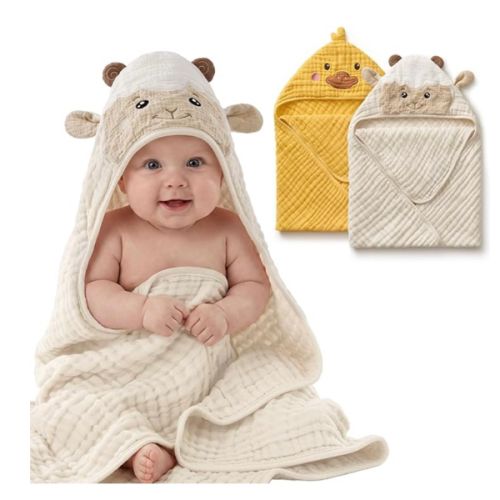 Amazon.com: For Every Baby's Better Life: Muslin Hooded Baby Towel
