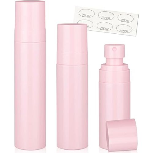 Small Spray Bottle, 3Pack Travel Spray Bottle, Empty Fine Mist Plastic Spray Bottles, with 6pcs Labels (60ML+80ML+100ML)