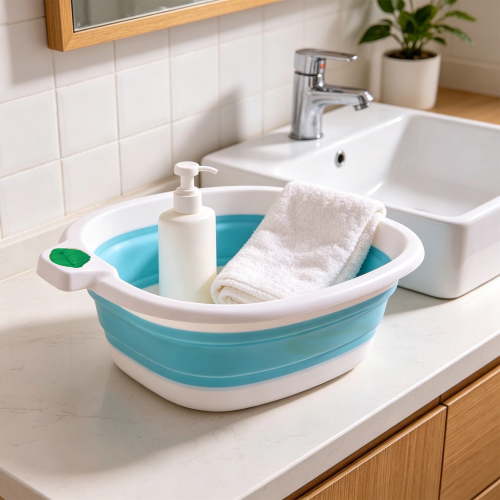 Eolstice Portable Foldable Sink, Collapsible Washing Basin, Travel Outdoor Plastic Tub, Space Saving Dishpan for Camping RV Baby Bath Home Dorm Use