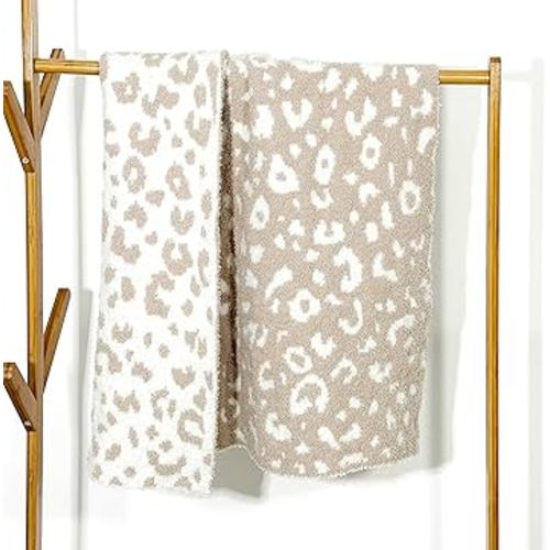 Soft Baby Cozy Swaddling Blanket for Newborn Nursery Knit Leopard Premium Comfort for Infants & Toddlers Perfect for Nursery, Crib, Stroller, 30x40 Inch Beige Cheetah