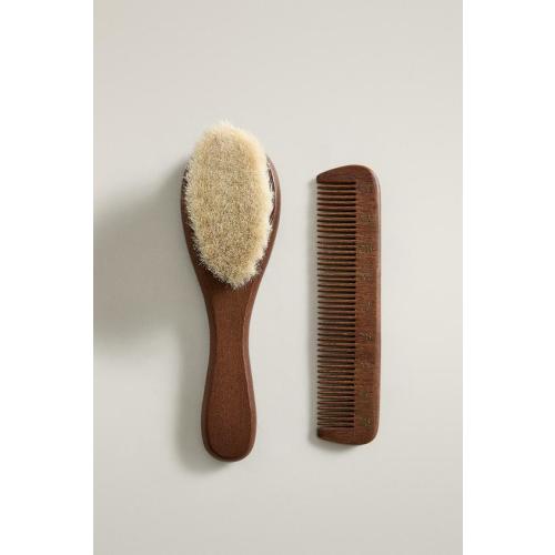 BABY BRUSH AND COMB SET WITH FLOWERS - Brown | ZARA United States