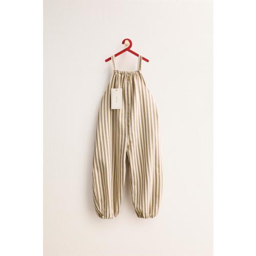 ZARA TIMELESS - LONG STRIPED OVERALLS - taupe brown | ZARA United States