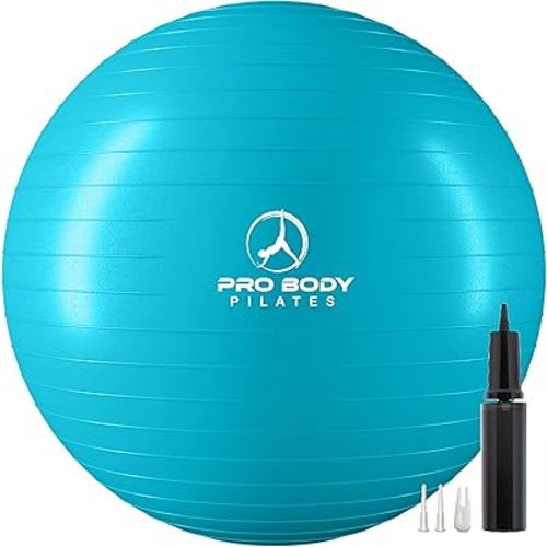 ProBody Pilates Yoga Ball - Fresh Colors Exercise Ball for Stability, Pregnancy, Workout & Physical Therapy