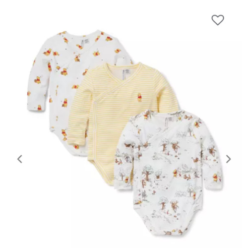 Baby Jet Ivory Winnie the Pooh, Sunny Yellow Stripe And Jet Ivory Toile Disney Winnie The Pooh Baby Wrap Bodysuit 3-Pack by Janie and Jack