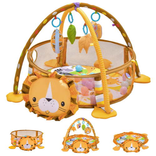 Gymax Baby Play Gym, 4-in-1 Baby Play Center w/ Soft Padding Mat & Arch Design