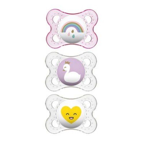MAM Clear Pacifier 0-6m - 3pk, Color: Girl