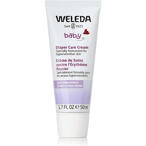 Weleda Baby White Mallow Diaper Care Cream, 1.7 Fluid Ounce, Fragrance Free Plant Rich Protection with White Mallow, Pansy, Sesame and Coconut Oils