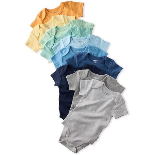 Butterblu unisex-baby Avery 10-pack Short Sleeve Bodysuits 100% Organic Cotton for Baby Boys & Girls