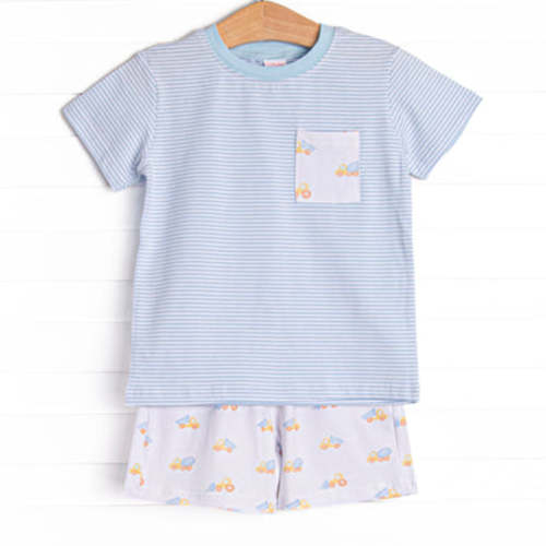 Construction Crew Short Set, Blue – Stitchy Fish