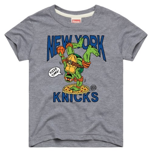 Toddler New York Knicks x Teenage Mutant Ninja Turtles Homage Gray Michelangelo Tri-Blend T-Shirt