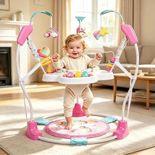 3 in 1 Baby Activity Center,Infant Jumpers and Bouncers for 6+ Months(Red)