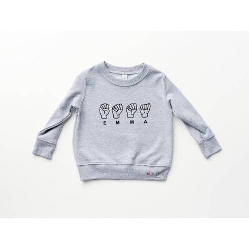 Hard of hearing baby sweatshirt, custom ASL toddler sweatshirt®