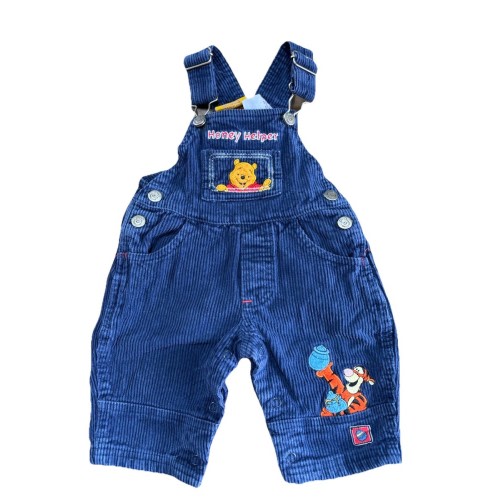 Vintage Winnie the Pooh Tigger Baby Corduroy Overalls Boys 6-9 MO Blue
