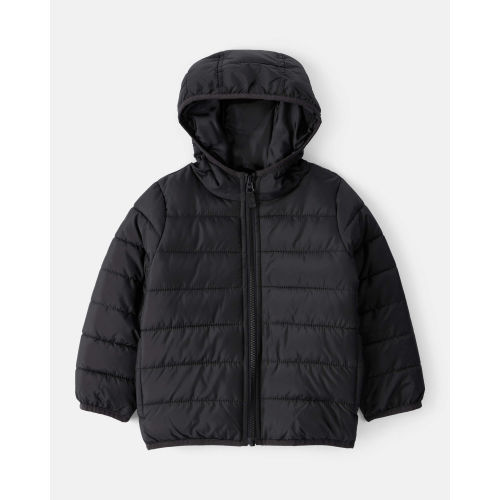 Toddler Packable Hooded Puffer Jacket - Black - Carter's | Carter's