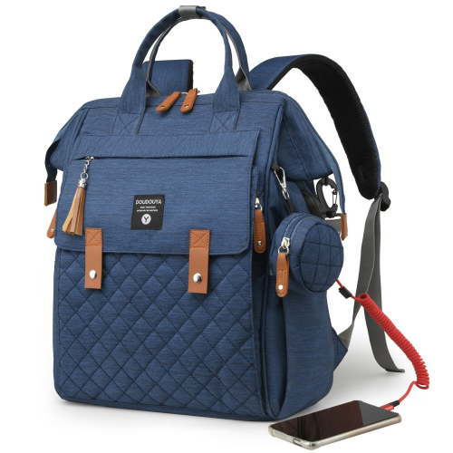 TOPCHANCES Diaper Bag Backpack, Multifunctional Baby Bag with Changing Station, 45L Large Capacity Baby Diaper Bags for Outdoor Travel (Navy Blue)