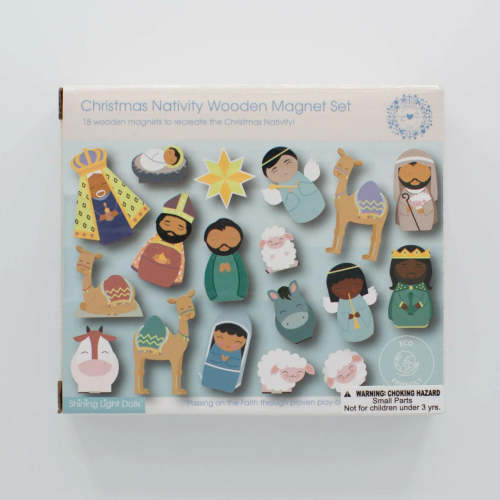 Christmas Nativity Wooden Magnet Set - Shining Light Dolls
