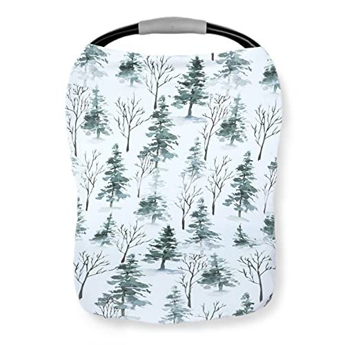 Pobi Baby Premium Multi-Use Cover - Nursing Cover, Baby Car Seat Covers, Shopping Cart, High Chair, and Breastfeeding Cover - Ultra-Soft, Stretchy, Woodland Scarf for Baby and Mom (Magical Woods)