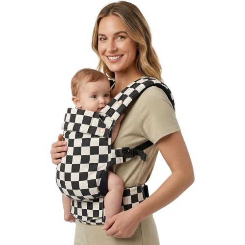 Baby Carrier Newborn to Toddler- 100% Pure Cotton Double-Side Skin-Friendly Baby Carrier,3 Carry Positions Newborn Carrier, Ergonomic,Cozy and Lightweight Infant Carrier for 7-40lbs,Checkerboard
